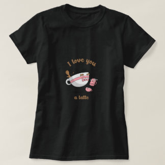 T-shirt Doodle Art Cute Cartoon Coffee Couple Latte