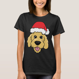 T-shirt Doodle Chien Noël Goldendoodle avec chapeau de Pèr