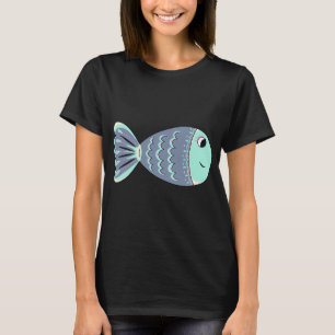 T-shirt Doodle clip art de poisson gris