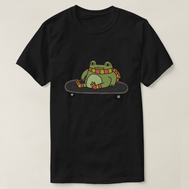 T-shirt Doodle de grenouille à skateboard (Design devant)
