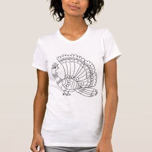 T-shirt Doodle de paon ornemental