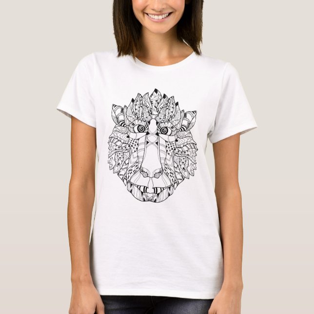 T-shirt Doodle de tête de singe (Devant)