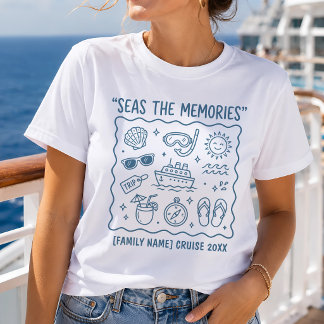 T-shirt Doodle de vacances en croisière familiale personna