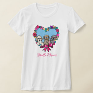 T-shirt Doodle Dog Coeur Floral