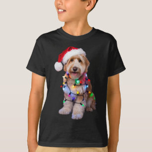 T-shirt Doodle D'Or À Santa Hat Enveloppé À Noël