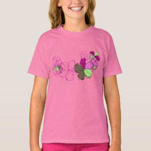 T-shirt Doodle Hibiscus Hawaiian Floral Illustration