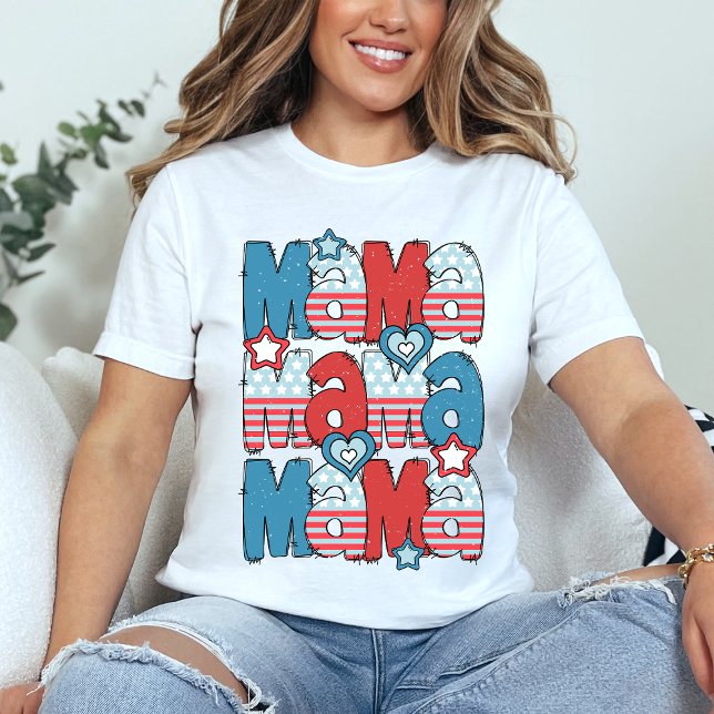 T-shirt Doodle Mama 4 juillet (Créateur téléchargé)
