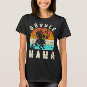 T-shirt Doodle Mama Retro race Vintage pattes Bone Dogs Br