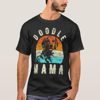 T-shirt Doodle Mama Retro Vintage Breed Paws Bone Dogs Bre