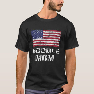 T-shirt Doodle Mom USA Patriotic Flag Goldendoodle Labrado