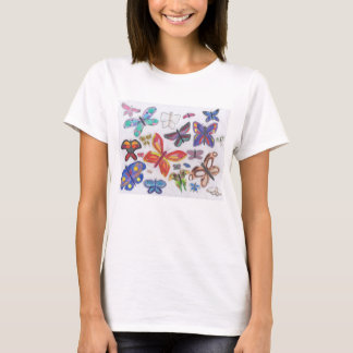 T-shirt Doodle Punk Rock #28 Papillons couleur femmes