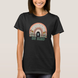 T-shirt Doodle Rainbow Be Kind Femmes Fille Fleur Super Ga