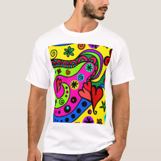 T-shirt Doodle sans couture – Art fluide