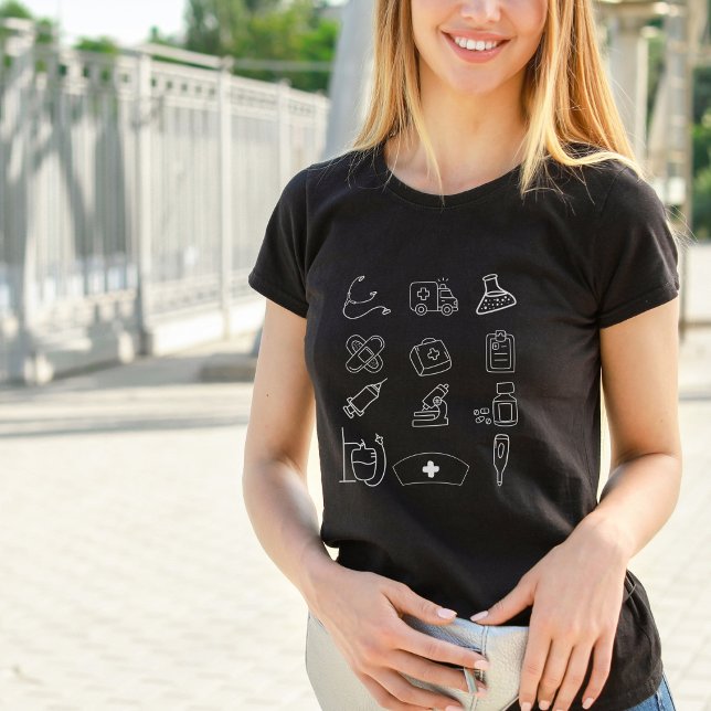 T-shirt Doodles de médecine amusante (Créateur téléchargé)