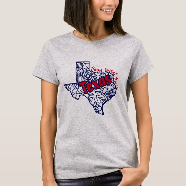 T-shirt Doodles floraux du Texas (Devant)
