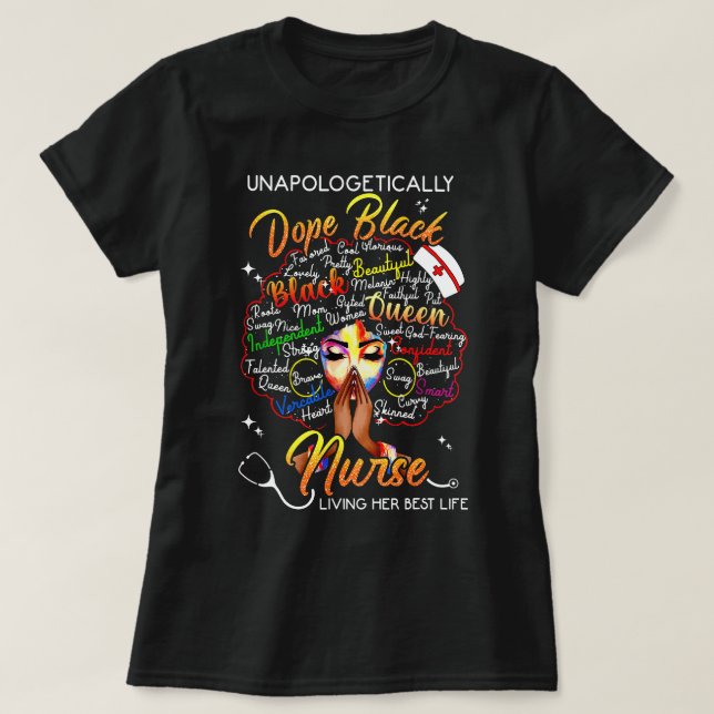 T-shirt Dope Noir Infirmière Praticien Rn A... (Design devant)