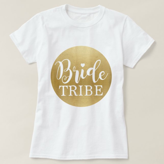 T-shirt d'or de la tribu des mariées Tee - shirts (Design devant)