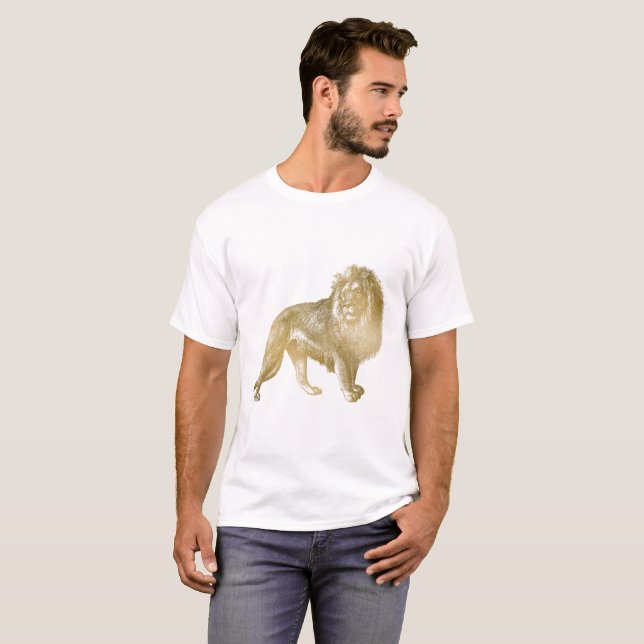 T-shirt d'or de lion d'or (Devant entier)