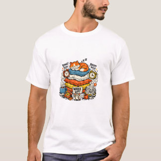 T-shirt Dormeuse Professionnelle Drôle Chat Paresseux Rétr
