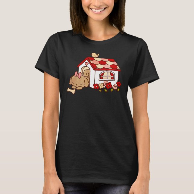 T-shirt Dormir de caniche (Devant)