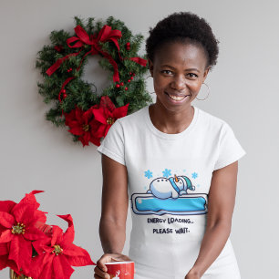 T-shirt Dormir drôle Snowman Chargement d'énergie