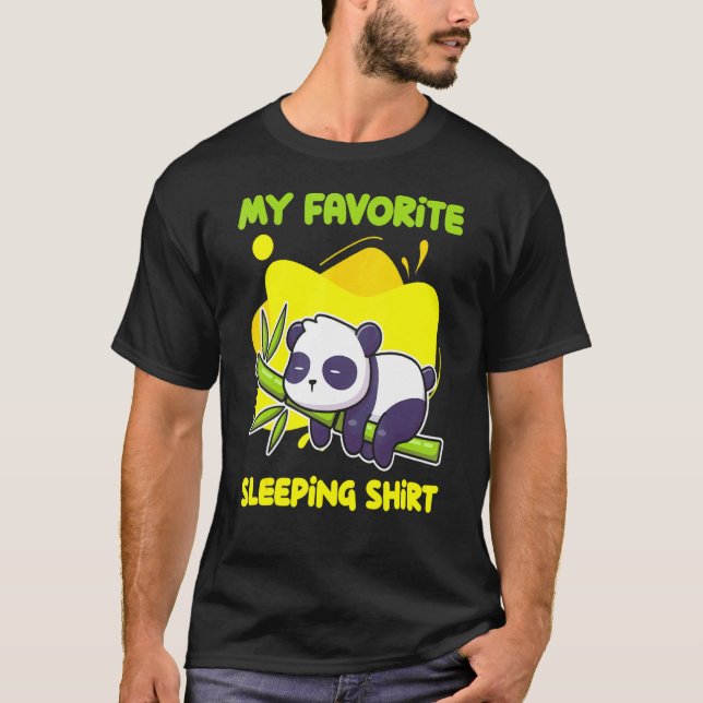 T-shirt Dormir Tard Napper Panda Ours Mignonne Anim Dormir (Devant)