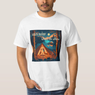 T-shirt Dormons sous les étoiles   Art de camping