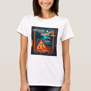 T-shirt Dormons sous les étoiles   Art de camping