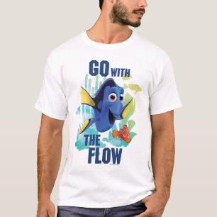 T-shirt Dory et Nemo  Aller avec le graphique de l'aquarel