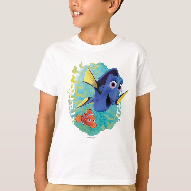 T-shirt Dory et Nemo| Nager avec ses amis (Devant)