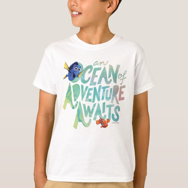 T-shirt Dory et Nemo| Un océan d'aventures attend (Devant)