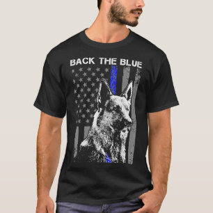 T-shirt Dos Bleu Bleu Léger Bleu Drapeau K9 Allemand Sheph