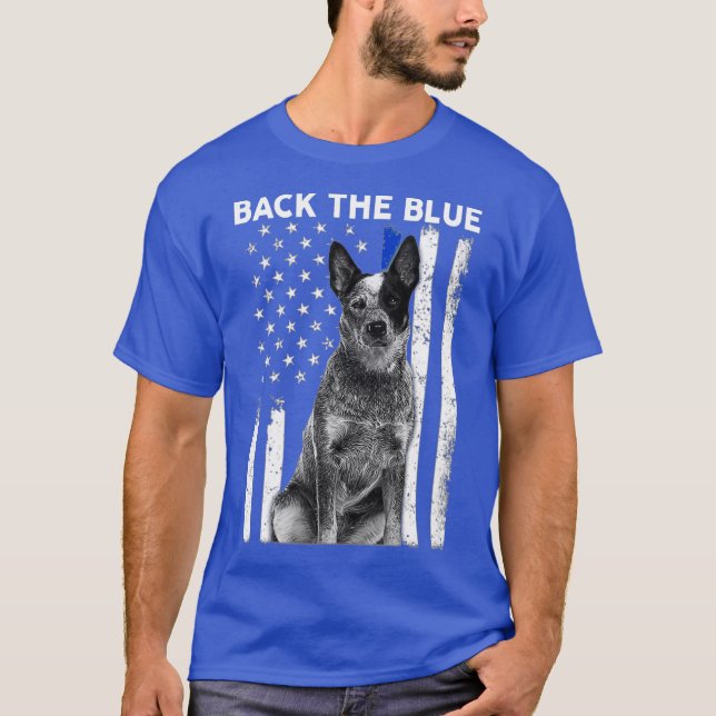 T-shirt Dos Bleu Léger Bleu Drapeau K9 Allemand (Devant)
