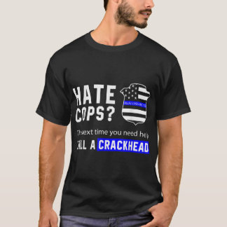 T-shirt Dos Bleu Léger Bleu Drapeau Officier de police