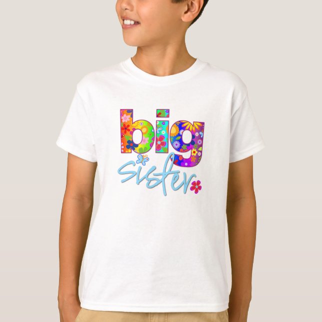 T-shirt dos de fleur de grande soeur (Devant)