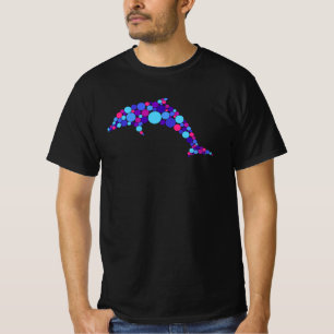 T-shirt Dot Dauphin Colorfull animal marin Abstrait