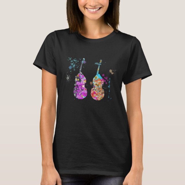 T-shirt Double Bas Instrument Silhouette Double Bass (Devant)
