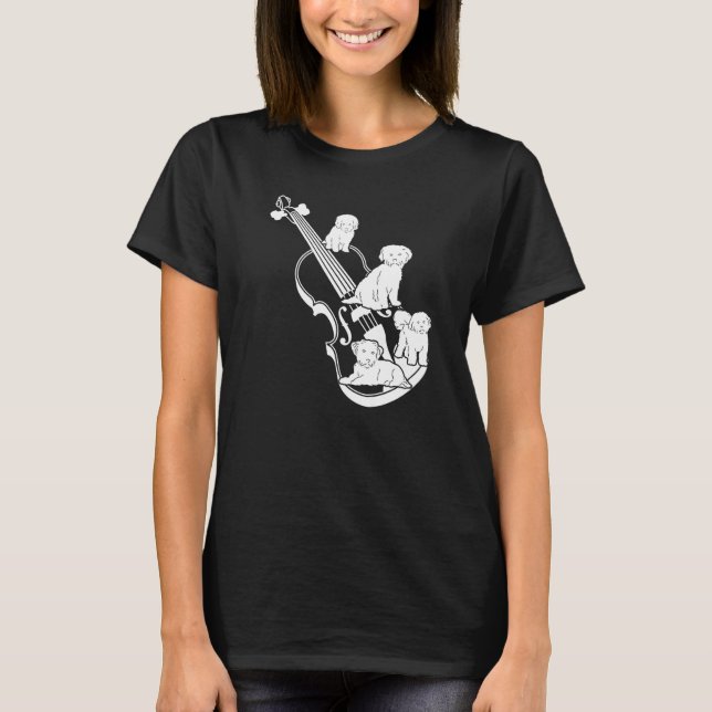 T-shirt Double Bassist Double Bass with Dogs Premium (Devant)