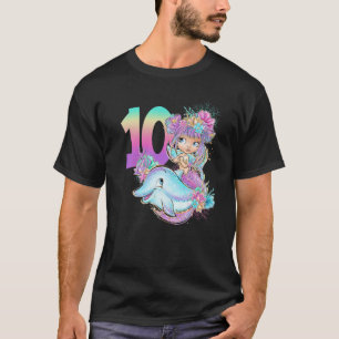 T-shirt Double chiffres 10e anniversaire Mermaid 10 Dix an
