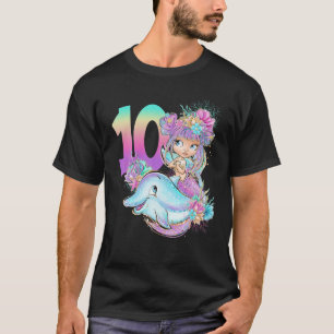 T-shirt Double chiffres 10e anniversaire Mermaid 10 Dix an