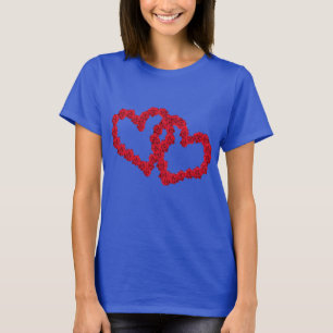 T-shirt Double coeur, petite amie Saint Valentin