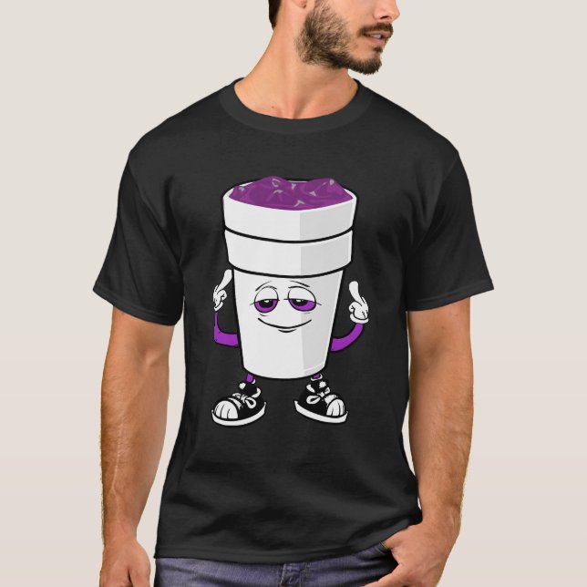 T-shirt Double Coupe Styrofoam Lean Codeine Purple Boire S (Devant)