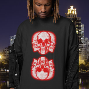 T-shirt Double crâne Fusionner Cool Vintage Style hommes 8