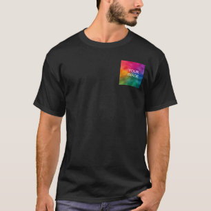 T-shirt Double face Ajouter Modèle d'image Noir de base po