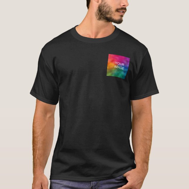 T-shirt Double face Ajouter Modèle d'image Noir de base po (Devant)