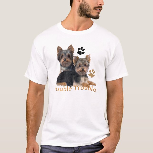 T-shirt Double habillement de problème de Yorkshire (Devant)