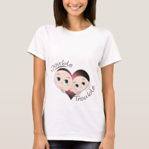 T-shirt Double problème de coeur Twins