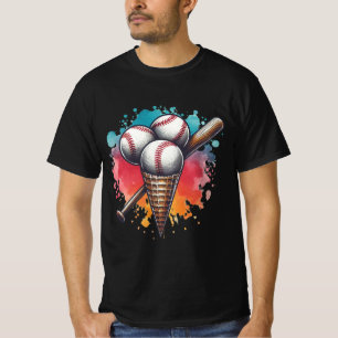 T-shirt Double Scoop Home Run - Cône de baseball coloré