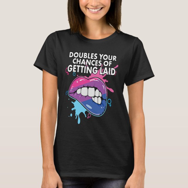 T-shirt Double Vos Chances De Vous Faire Bisexuel Fierté (Devant)