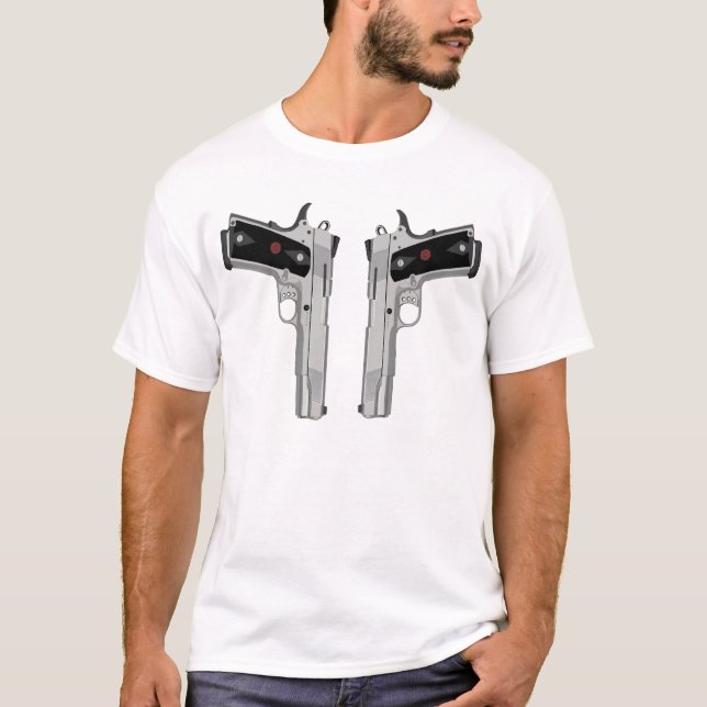 T-shirt Doubles armes à feu de signe de paix (Devant)